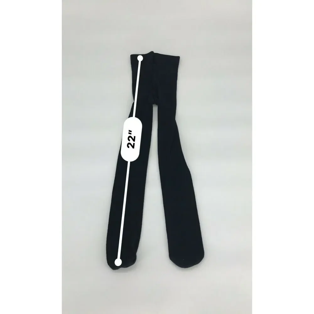 Girl’s Solid Black Full Length Tights Youth Kid’s Size 4-6X